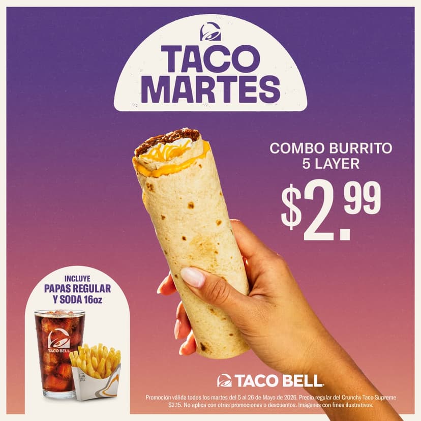 Taco Martes: Combo Burrito 5 Layer