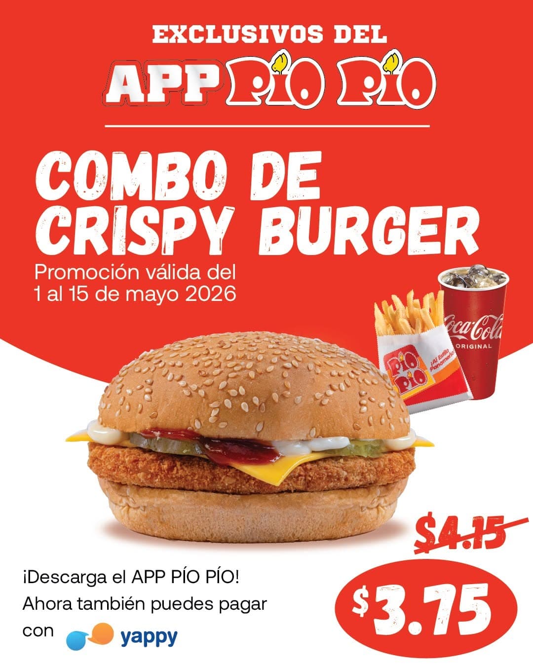 Combo de Crispy Burger en Pío Pío