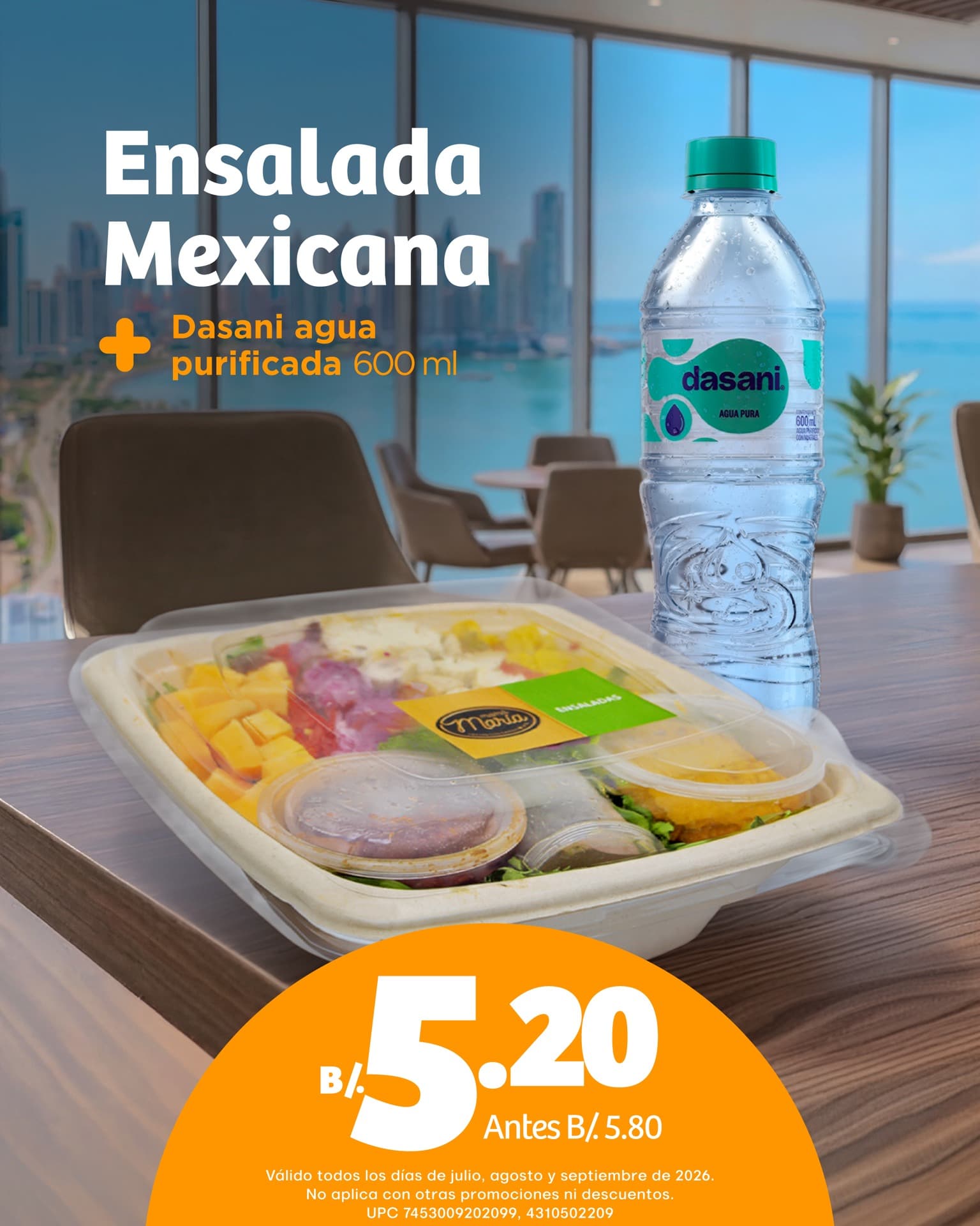 Combo Ensalada Mexicana + Dasani 600 ml